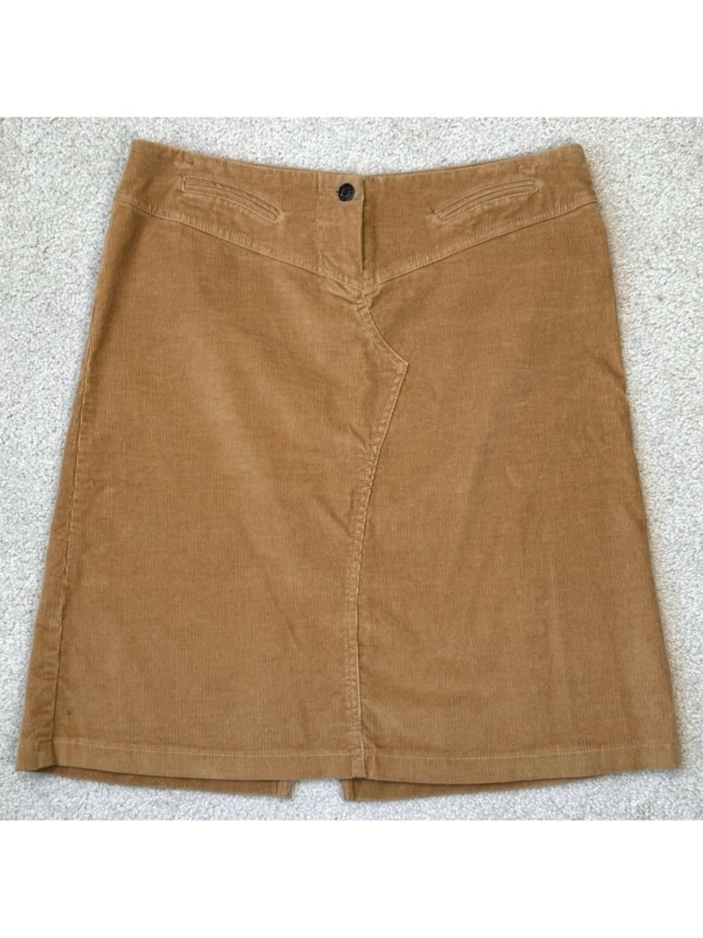 Guess Corduroy A-Line Skirt Tan Stretch Western Retro Size 31